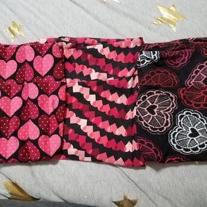 3 pairs TC2 LuLaRoe Valentines leggings